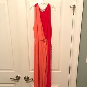 Two tone Grecian midi dress